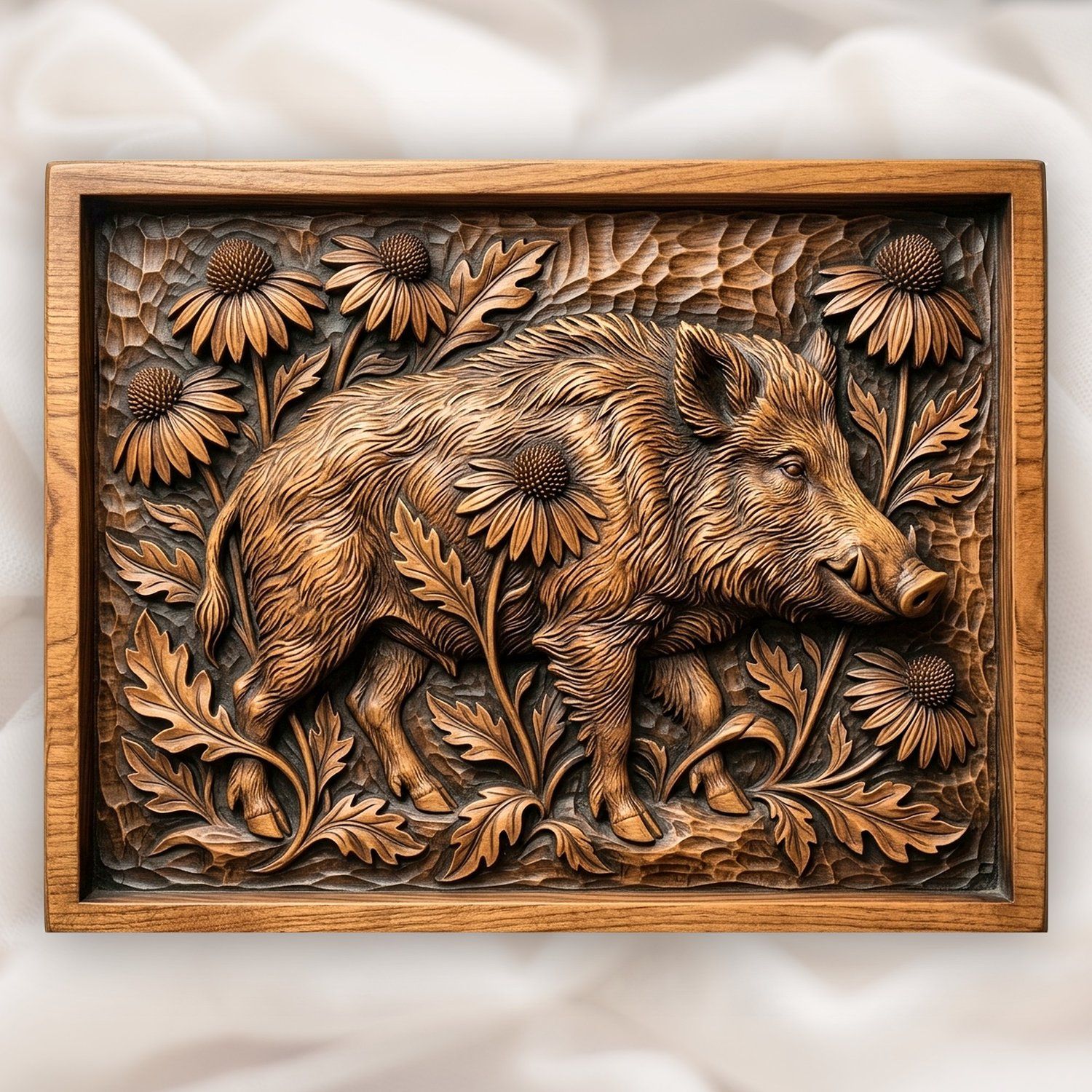 12 Wild Boar Forest Wildlife Mega Pack CNC Relief STL bas-relief STL — view 5