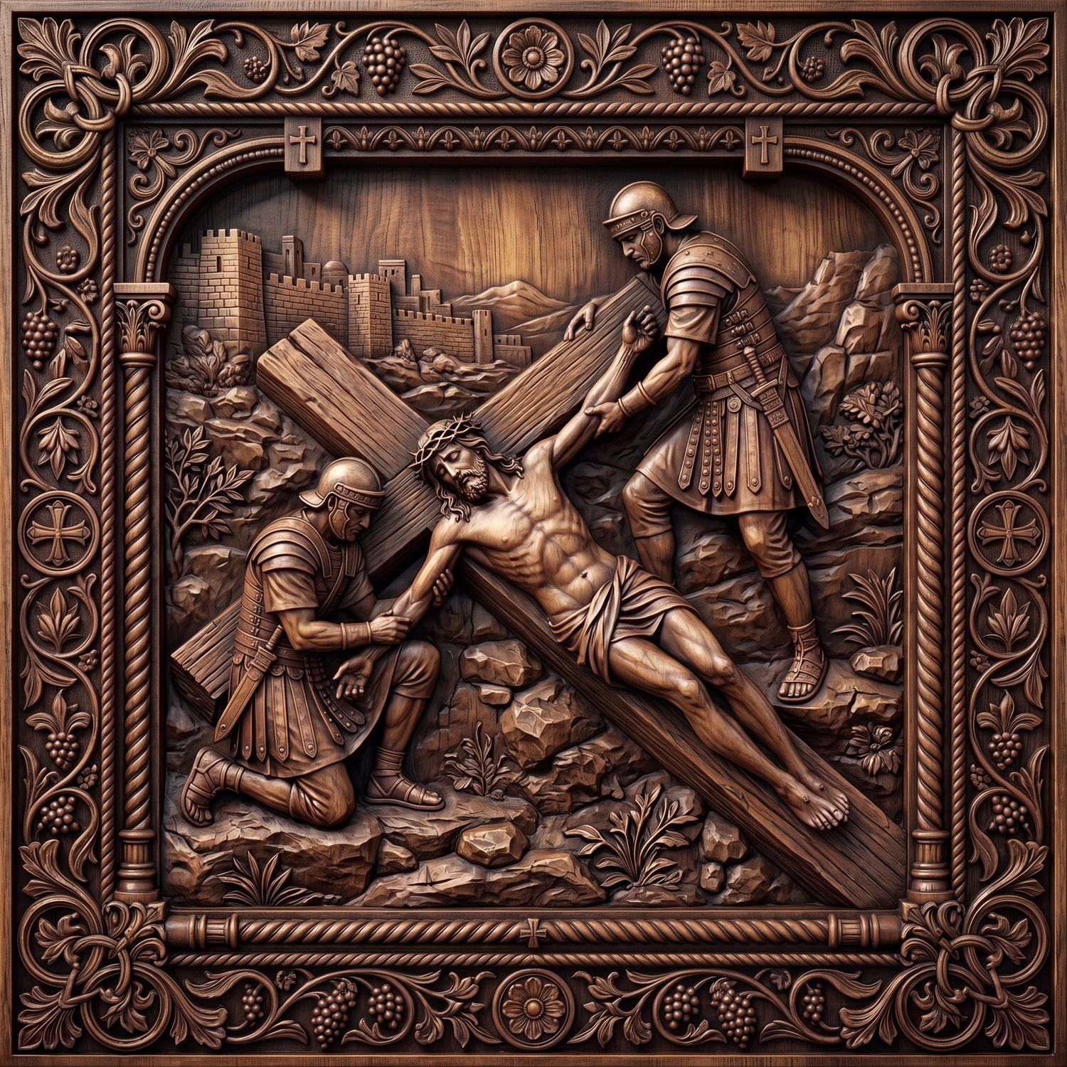14 Stations of the Cross CNC Relief STL bas-relief STL — view 11