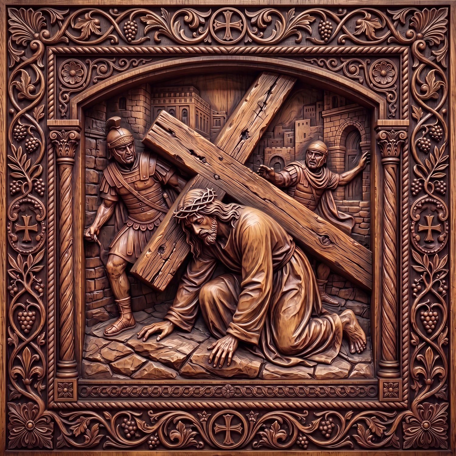 14 Stations of the Cross CNC Relief STL bas-relief STL — view 5