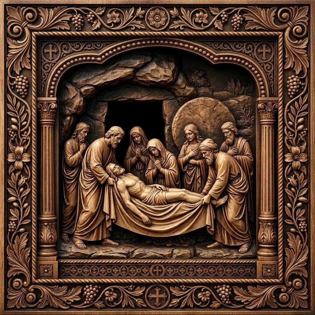 14 Stations of the Cross CNC Relief STL bas-relief STL — view 8