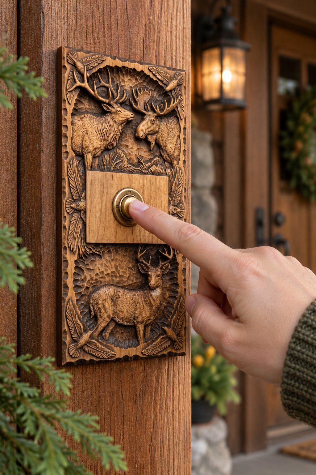 Doorbell plate Elk Moose Deer Wildlife CNC Relief STL bas-relief STL design