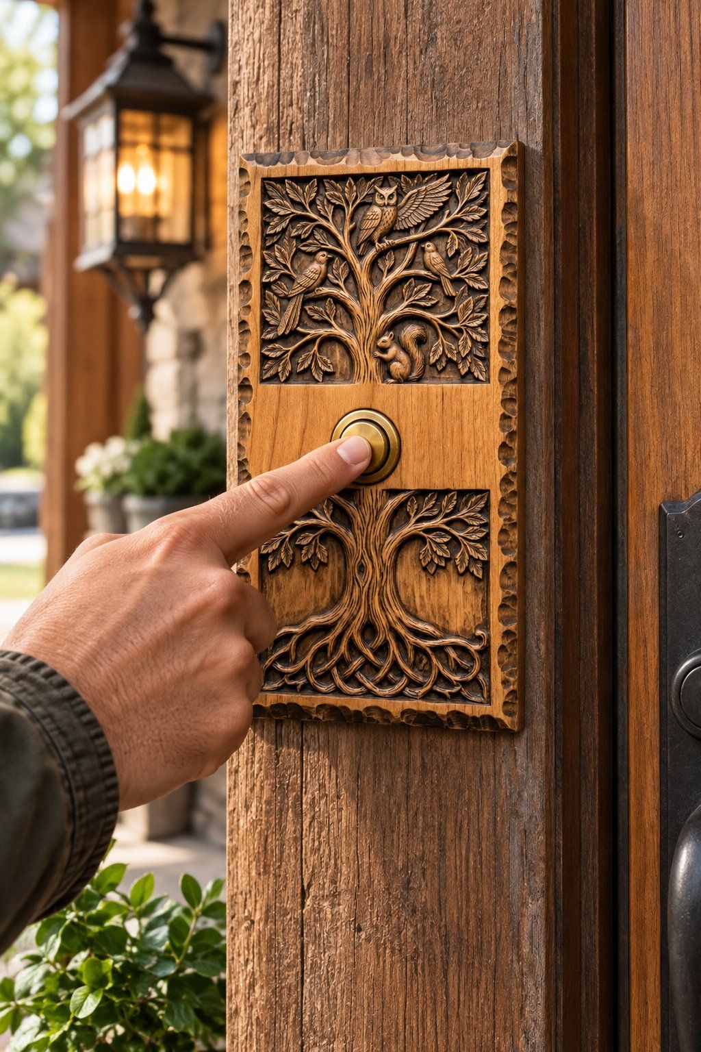 Doorbell plate Tree of Life Wildlife Forest Scene CNC Relief STL bas-relief STL design