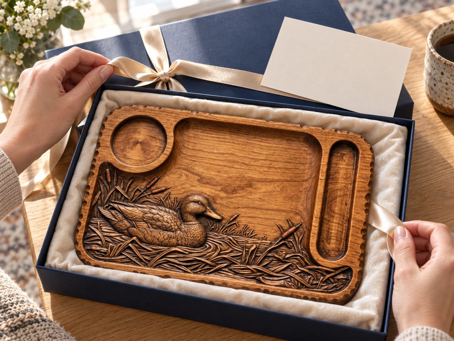 Mallard Duck Sofa Arm Tray Top CNC Relief STL bas-relief STL — view 13