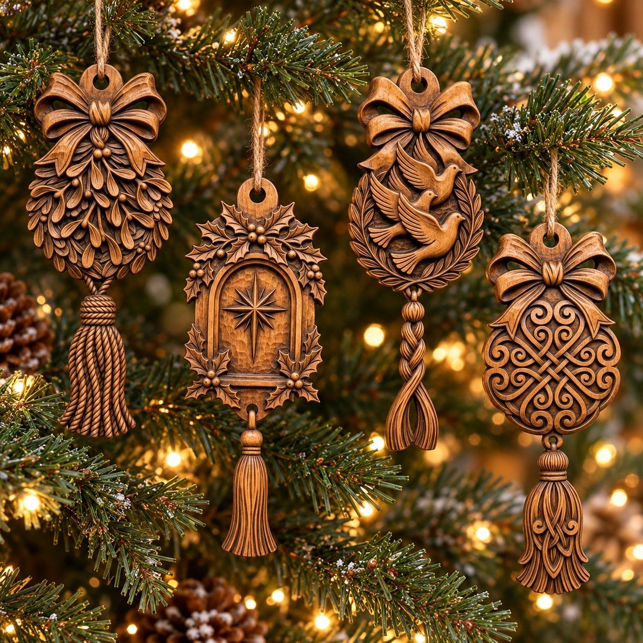 Mistletoe Kissing Ball Ornaments CNC Relief STL | Holiday Wood Carving Design | Victorian Decor — carved bas relief STL file for CNC