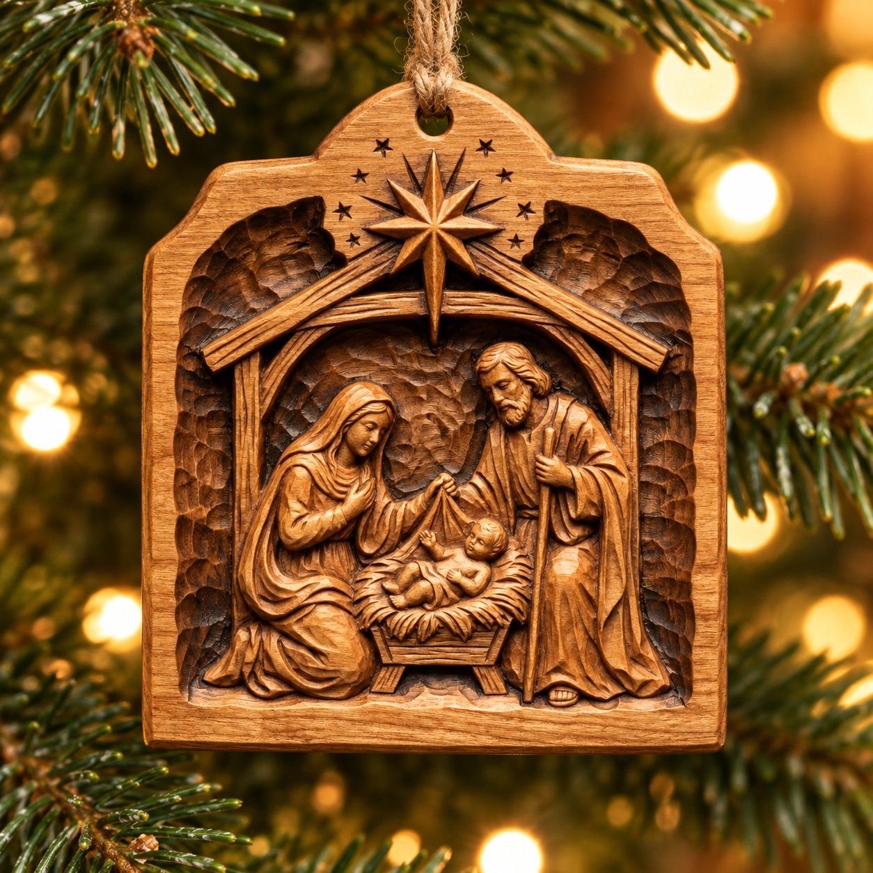 Holy Family Nativity Ornament CNC Relief STL bas-relief STL design