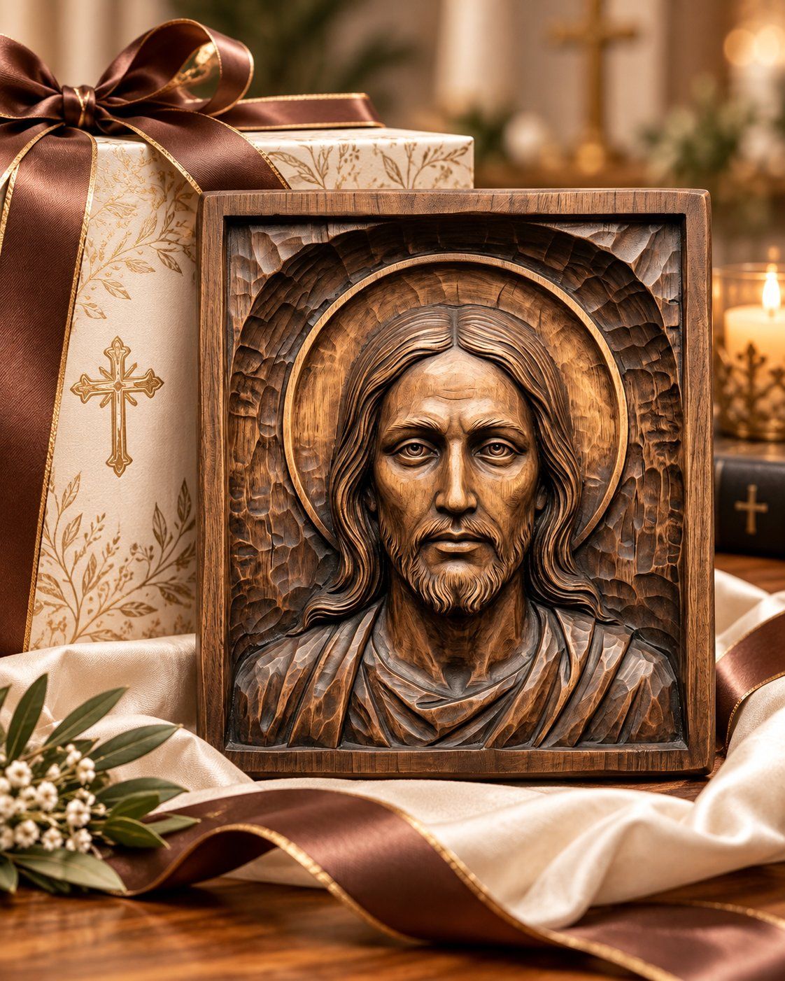 Jesus Christ Wood Relief Panel CNC Relief STL bas-relief STL — view 4