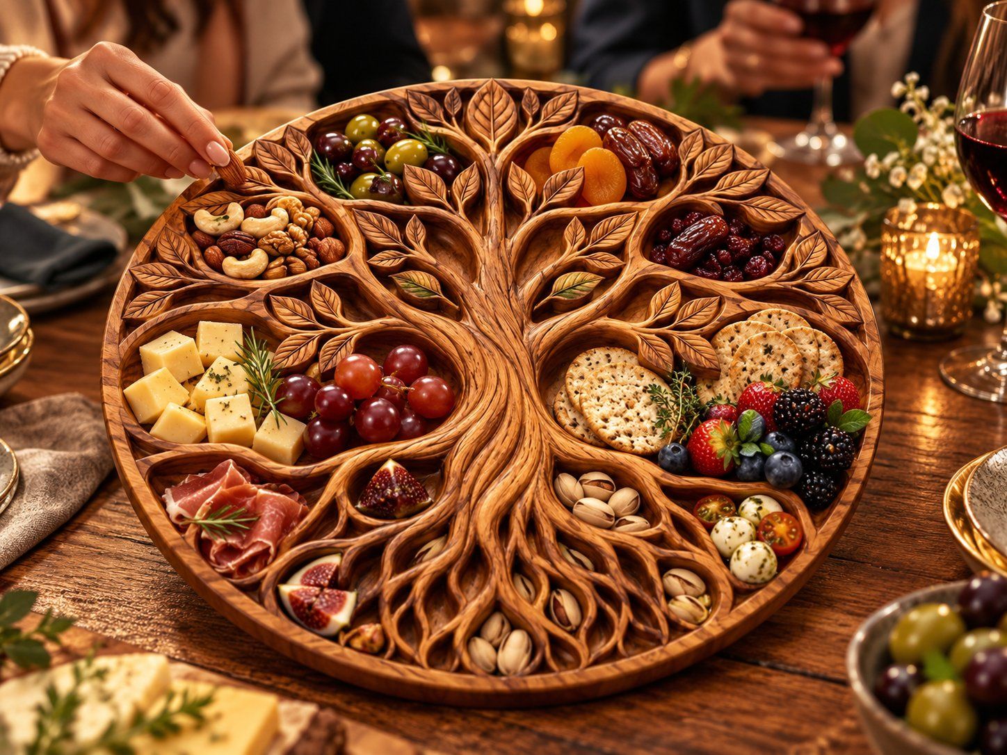 Tree of Life Carved Wooden Tray CNC Relief STL bas-relief STL — view 13