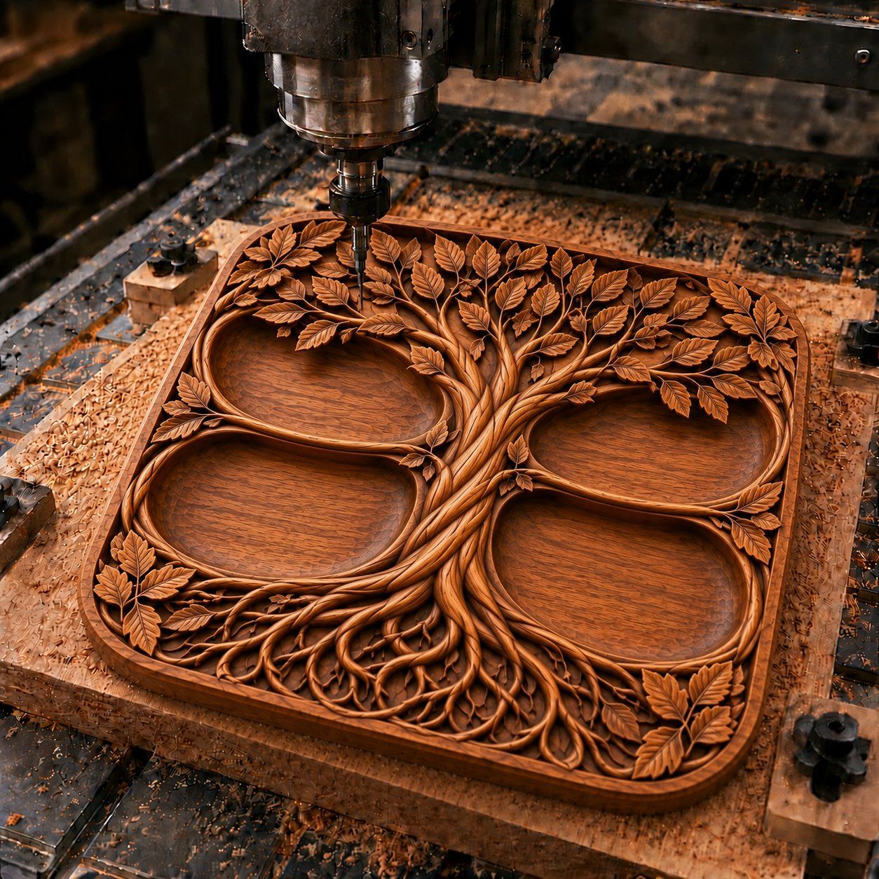 Tree of Life Valet Tray CNC Relief STL bas-relief STL design