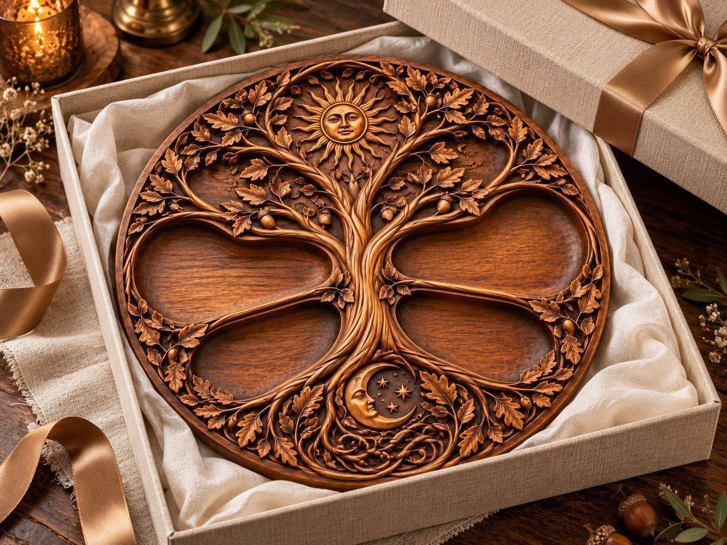 Tree of Life Sun Moon CNC Relief STL bas-relief STL — view 4
