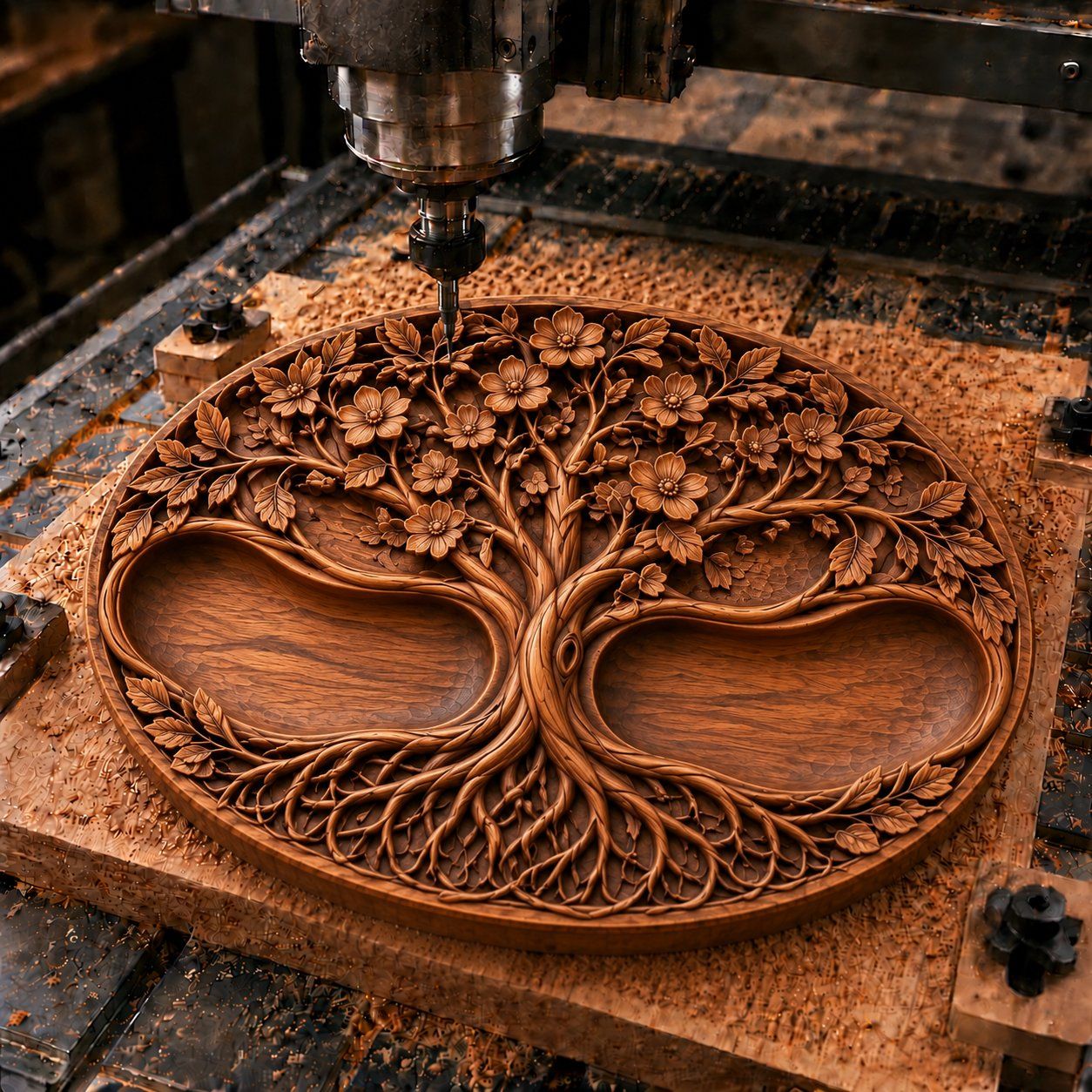 Tree of Life Sectional Tray Bundle CNC Relief STL bas-relief STL — view 12