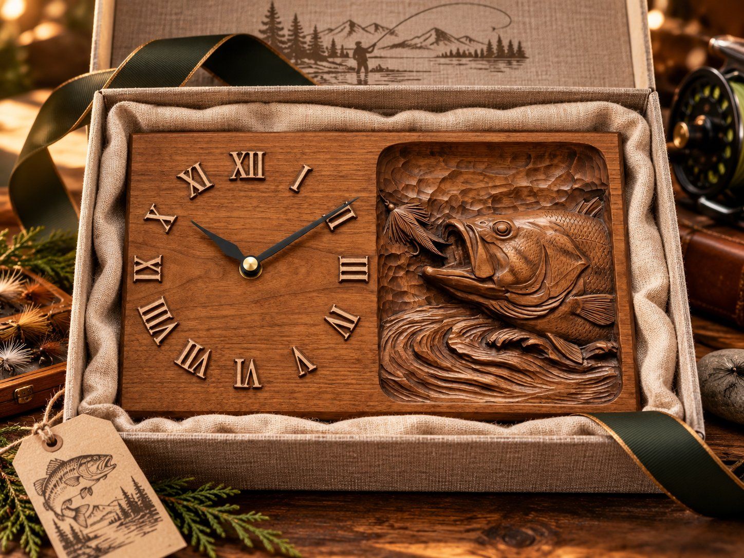 Fishing Clock Mega Bundle 11 CNC Relief STL bas-relief STL — view 2