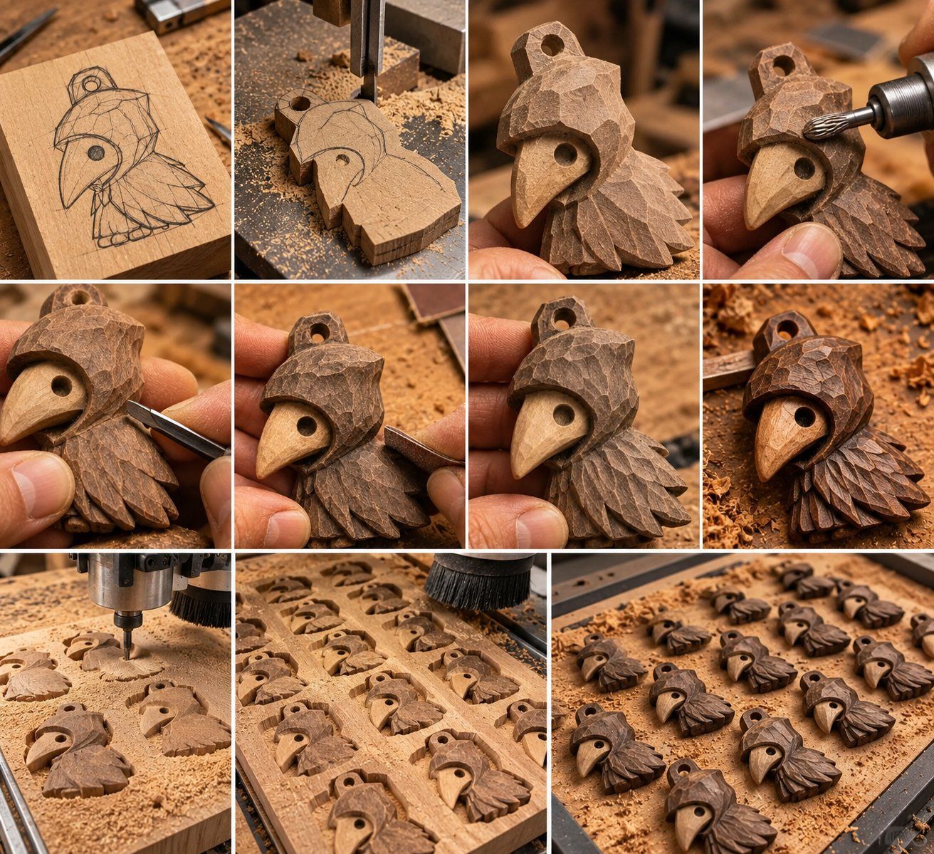 Gothic Raven Plague Doctor CNC Relief STL bas-relief STL — view 17