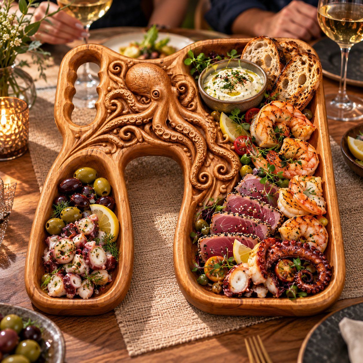 Octopus Kraken Organizer Tray CNC Relief STL bas-relief STL — view 17