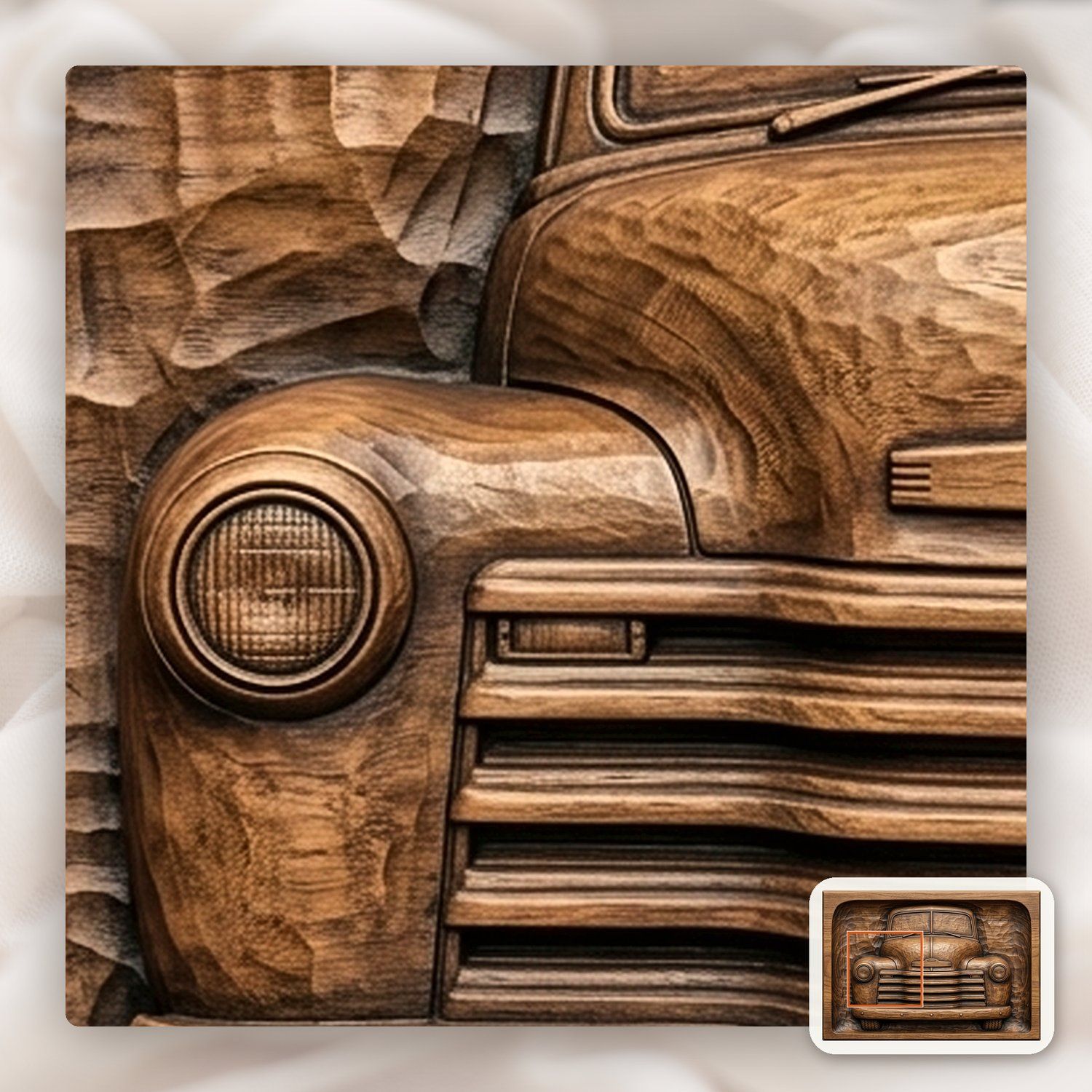 1940s Pickup Truck CNC Relief STL bas-relief STL — view 11