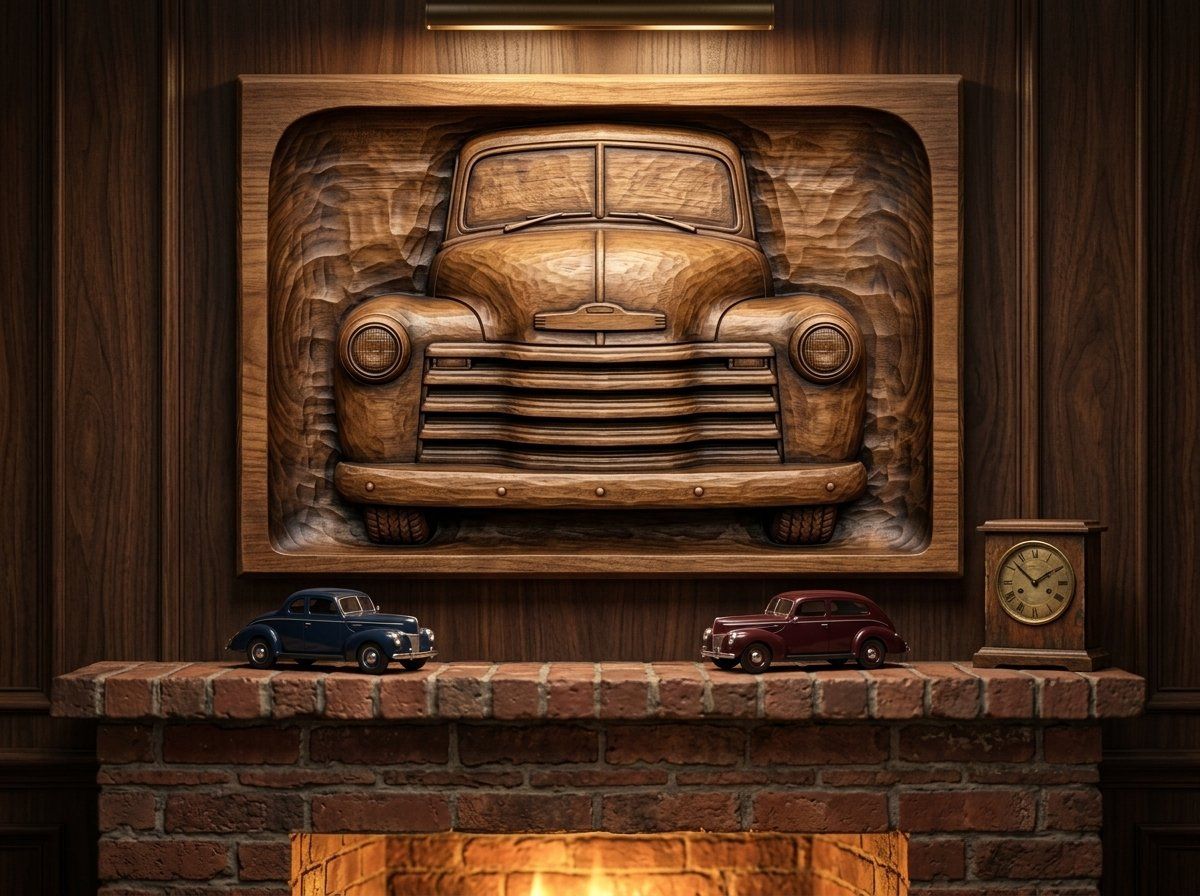 1940s Pickup Truck CNC Relief STL bas-relief STL — view 13