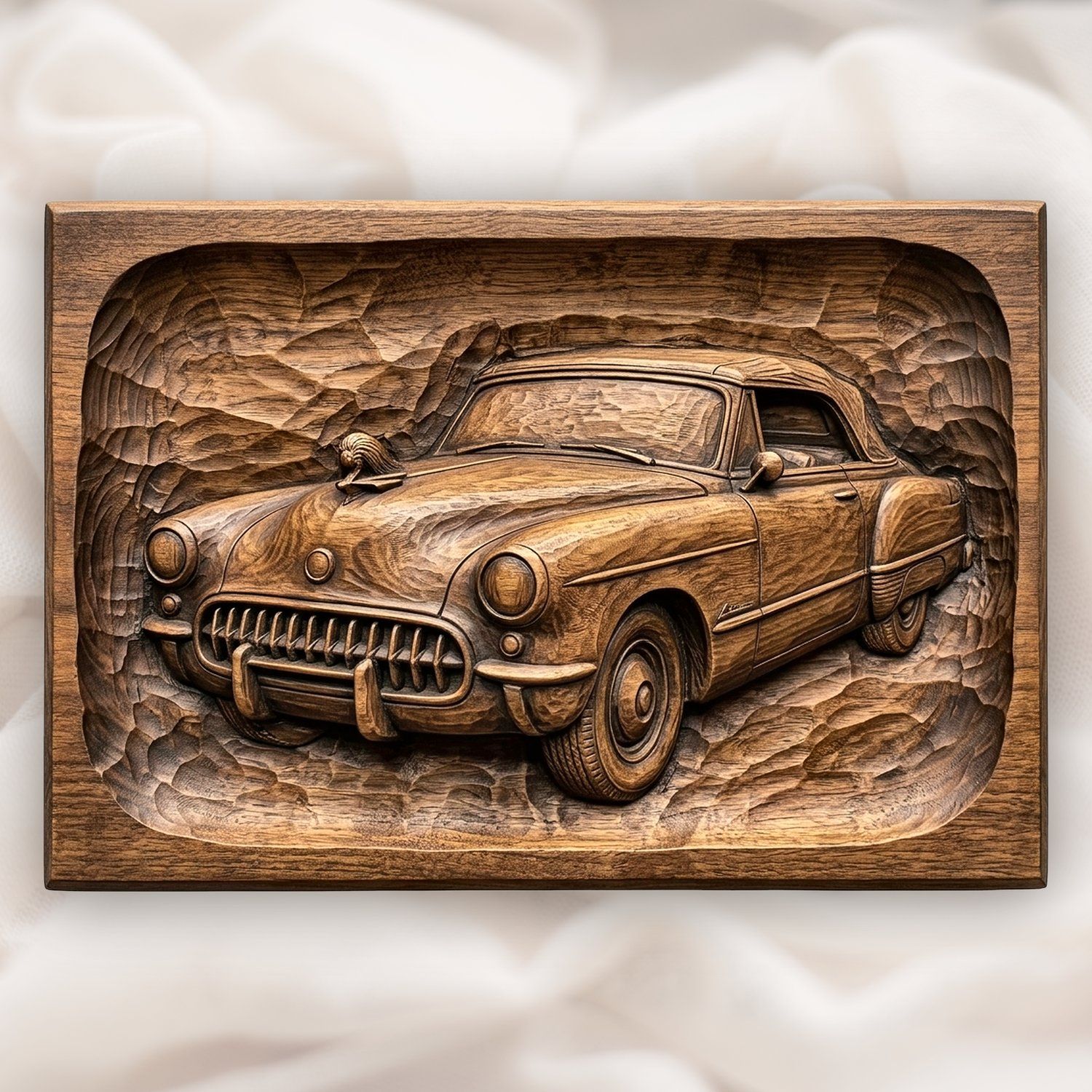 1950s Classic Convertible Car CNC Relief STL bas-relief STL design
