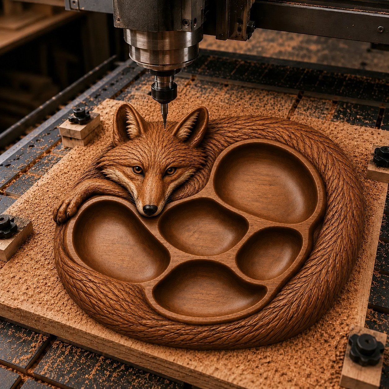 8 Nature & Wildlife Tray CNC Relief STL bas-relief STL — view 8