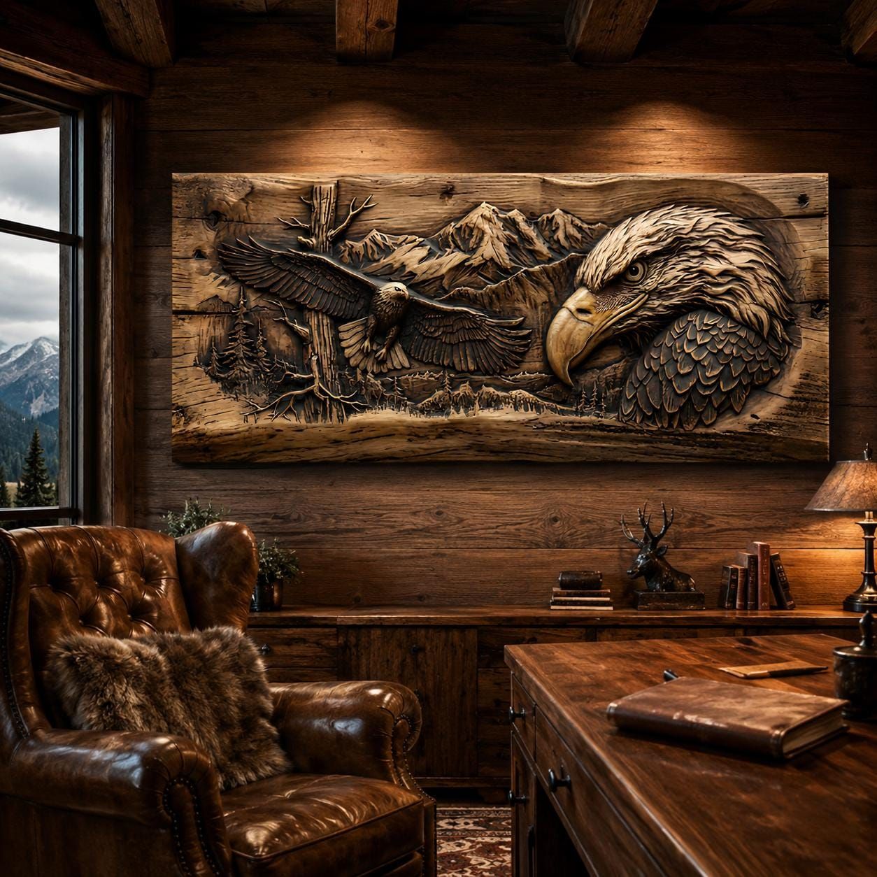 Cabin & Lodge Wildlife Bundle: 10 Bas-Relief STL Files bas-relief STL — view 3
