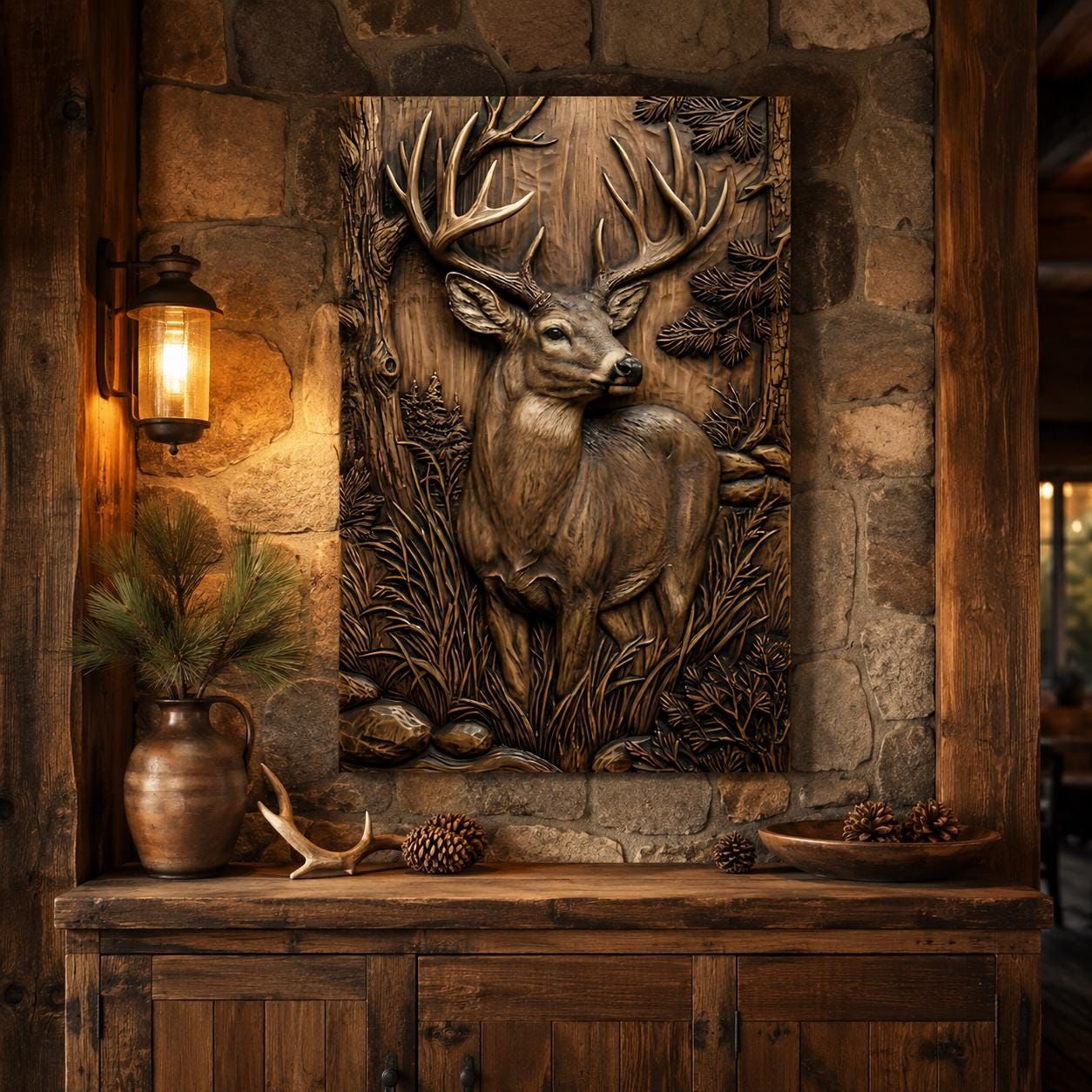 Cabin & Lodge Wildlife Bundle: 10 Bas-Relief STL Files bas-relief STL — view 4