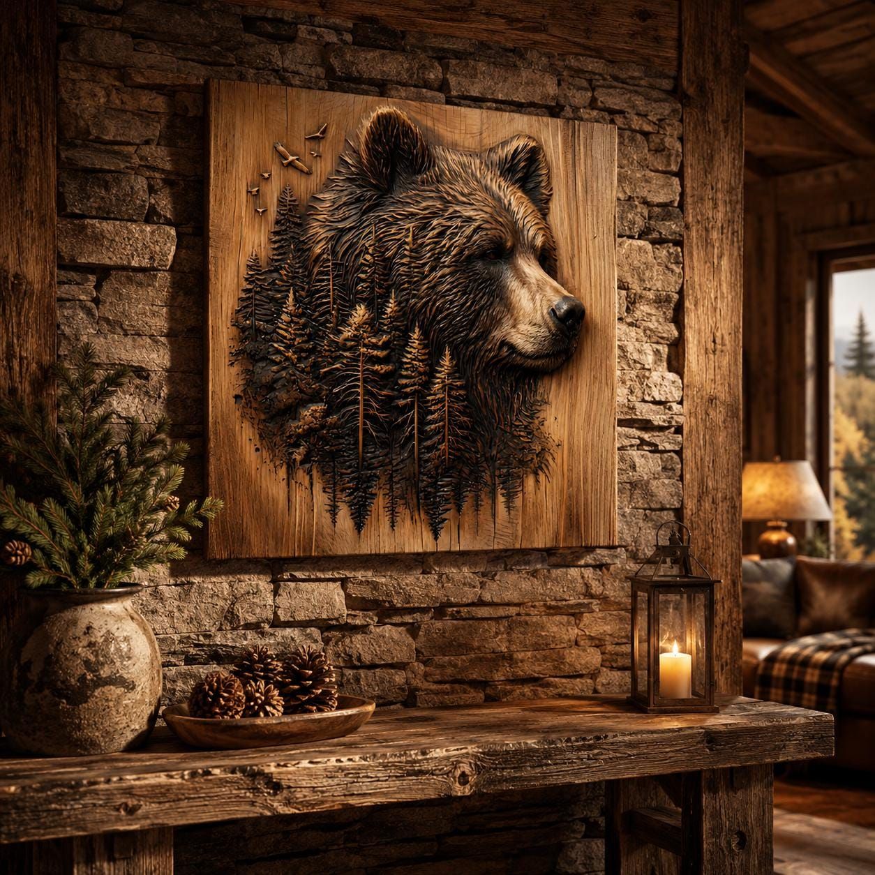 Cabin & Lodge Wildlife Bundle: 10 Bas-Relief STL Files bas-relief STL — view 6