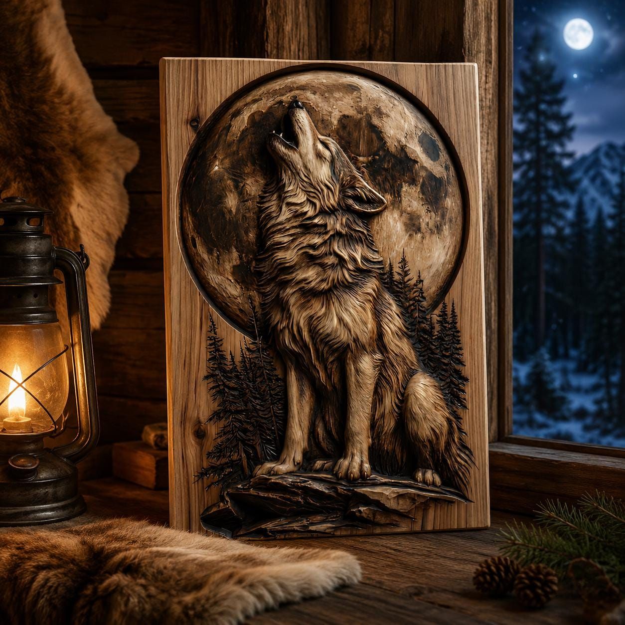Cabin & Lodge Wildlife Bundle: 10 Bas-Relief STL Files bas-relief STL — view 7