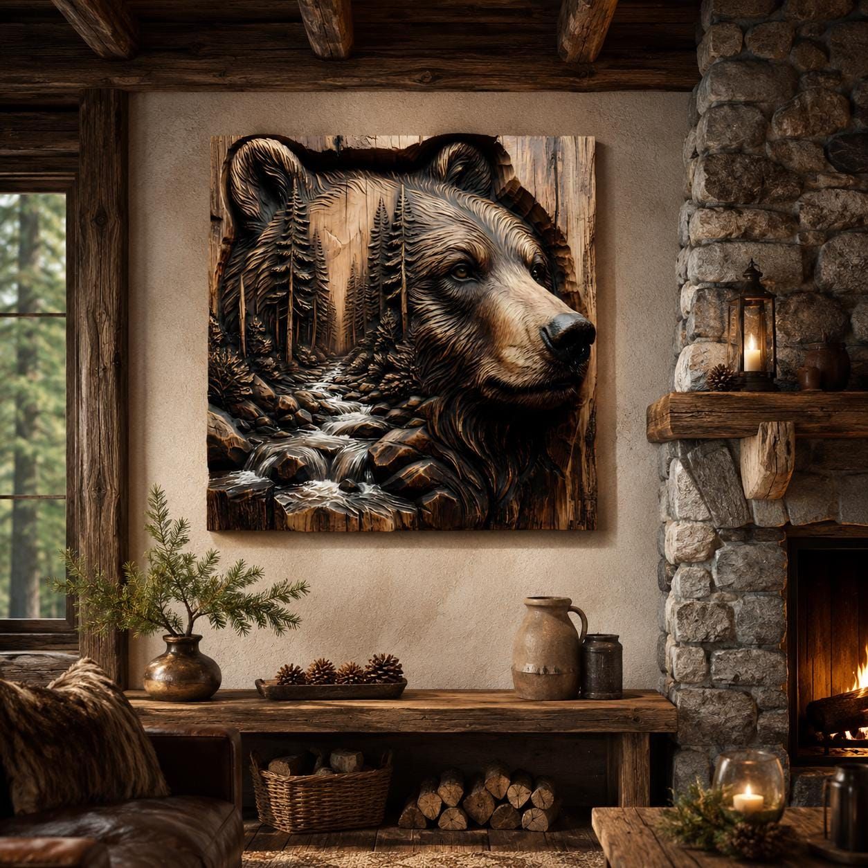 Cabin & Lodge Wildlife Bundle: 10 Bas-Relief STL Files bas-relief STL — view 8