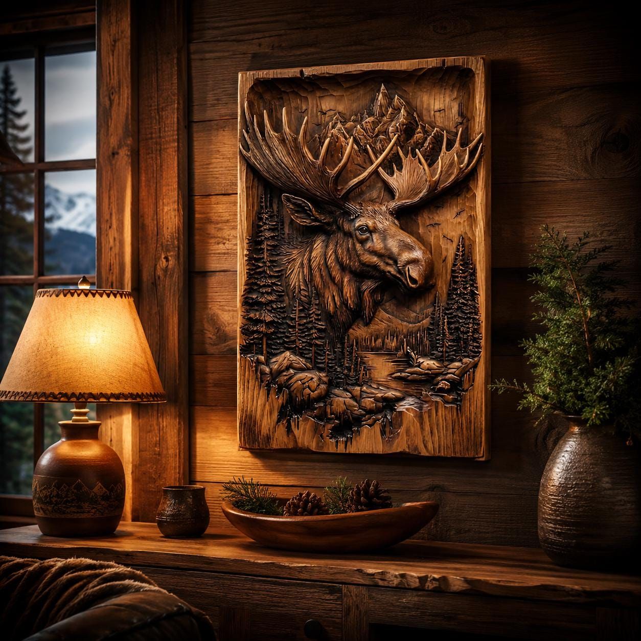 Cabin & Lodge Wildlife Bundle: 10 Bas-Relief STL Files bas-relief STL — view 9