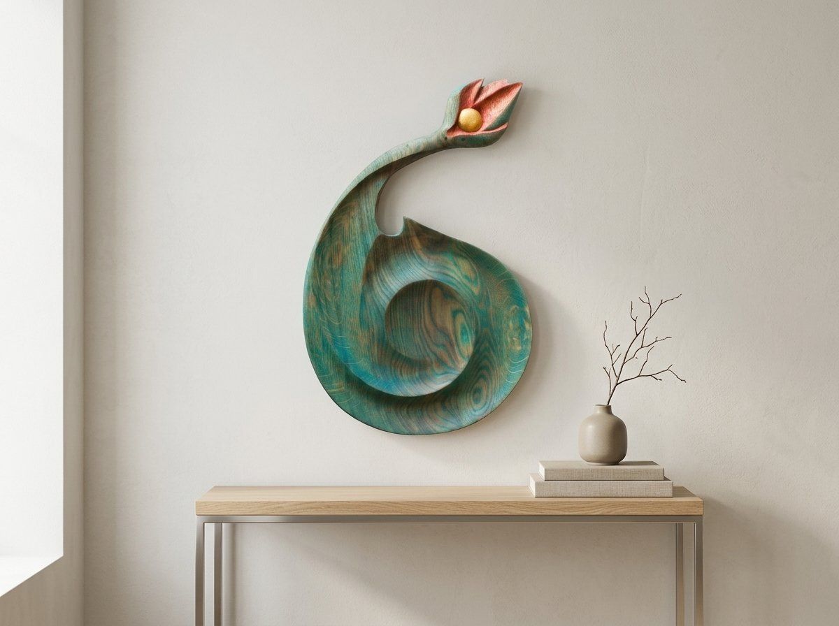 Abstract Organic Spiral CNC Relief STL bas-relief STL — view 11