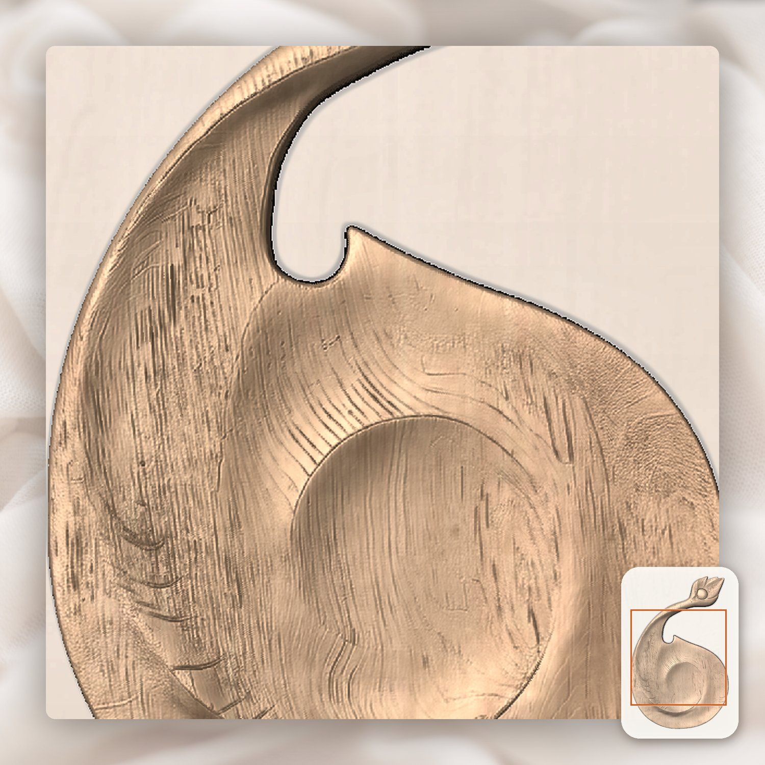 Abstract Organic Spiral CNC Relief STL bas-relief STL — view 7
