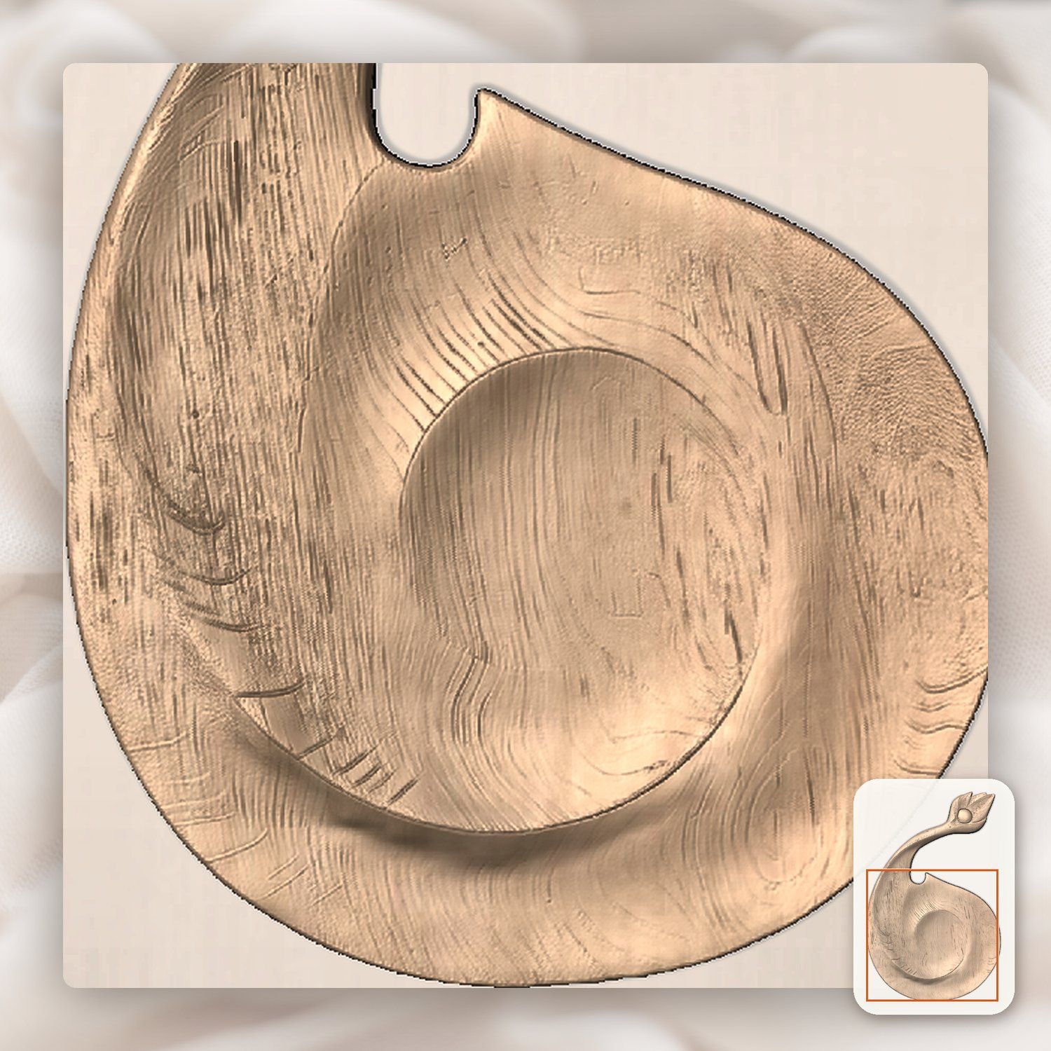 Abstract Organic Spiral CNC Relief STL bas-relief STL — view 10
