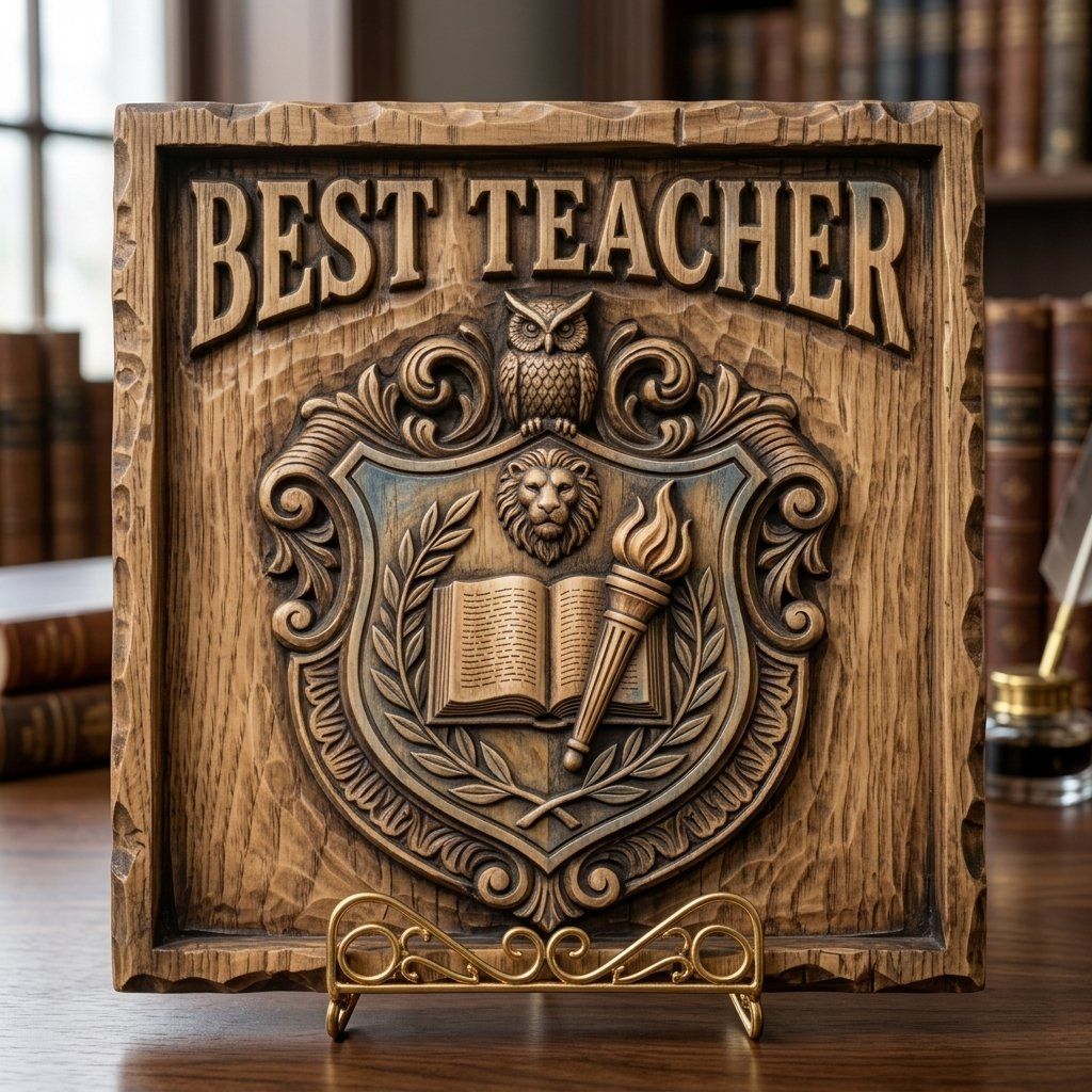 Academic Excellence Educator Gift CNC Relief STL bas-relief STL — view 15
