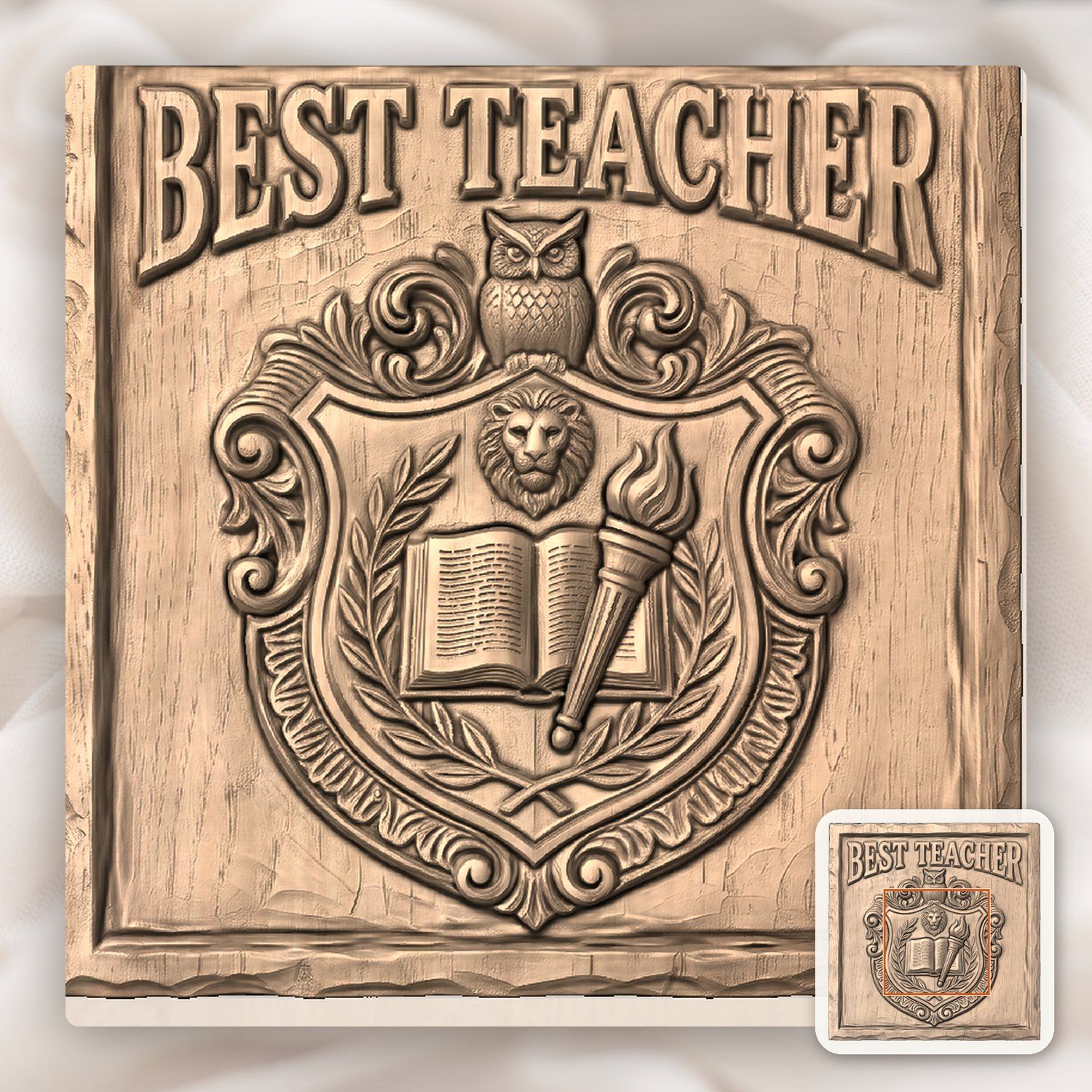 Academic Excellence Educator Gift CNC Relief STL bas-relief STL — view 6