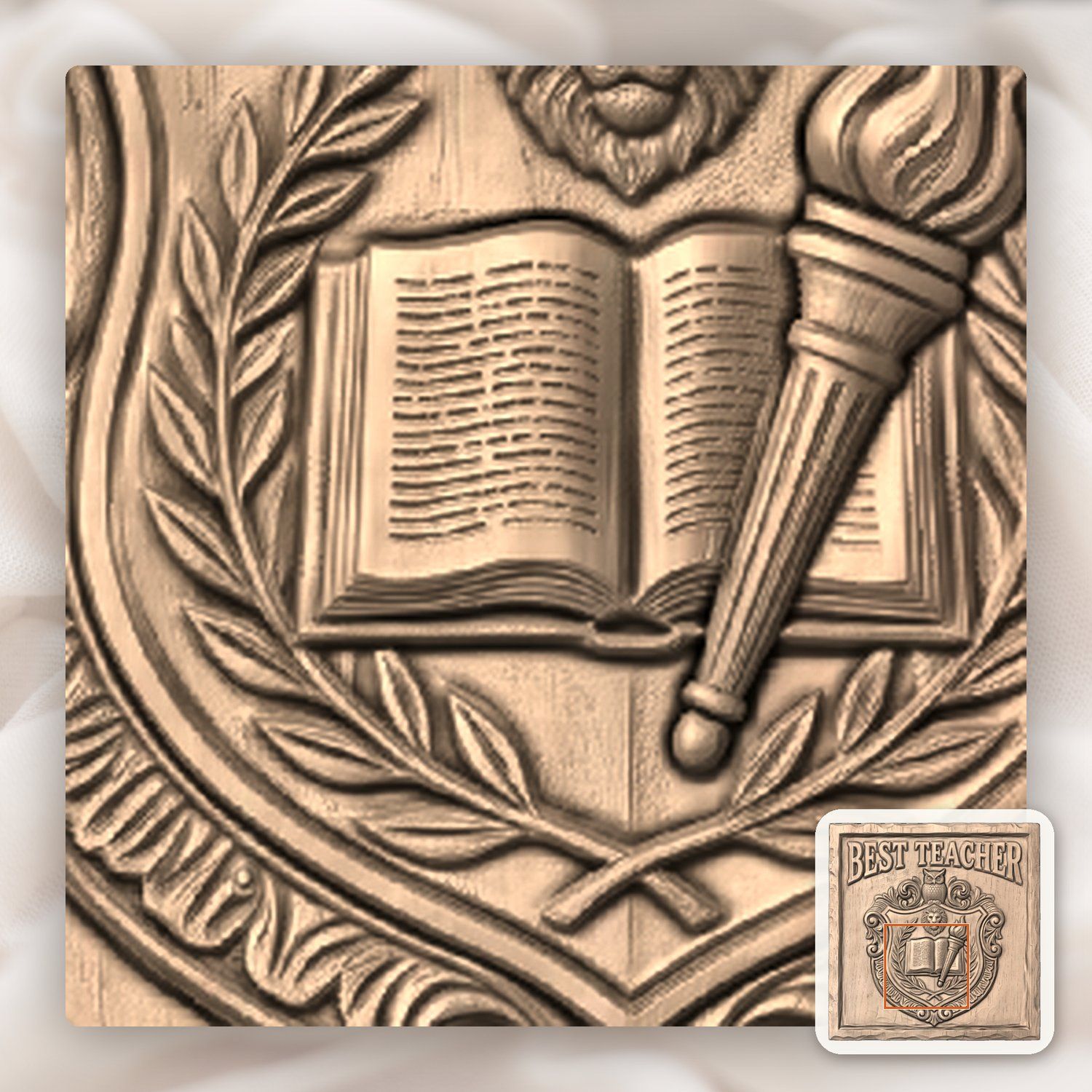 Academic Excellence Educator Gift CNC Relief STL bas-relief STL — view 7