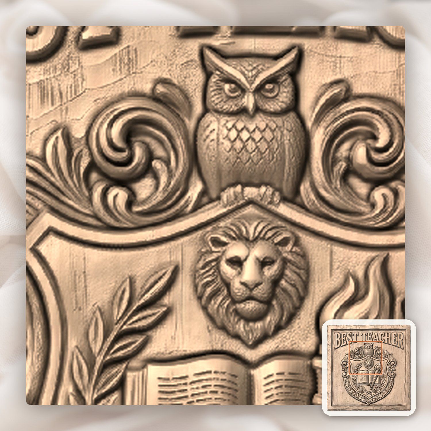 Academic Excellence Educator Gift CNC Relief STL bas-relief STL — view 8