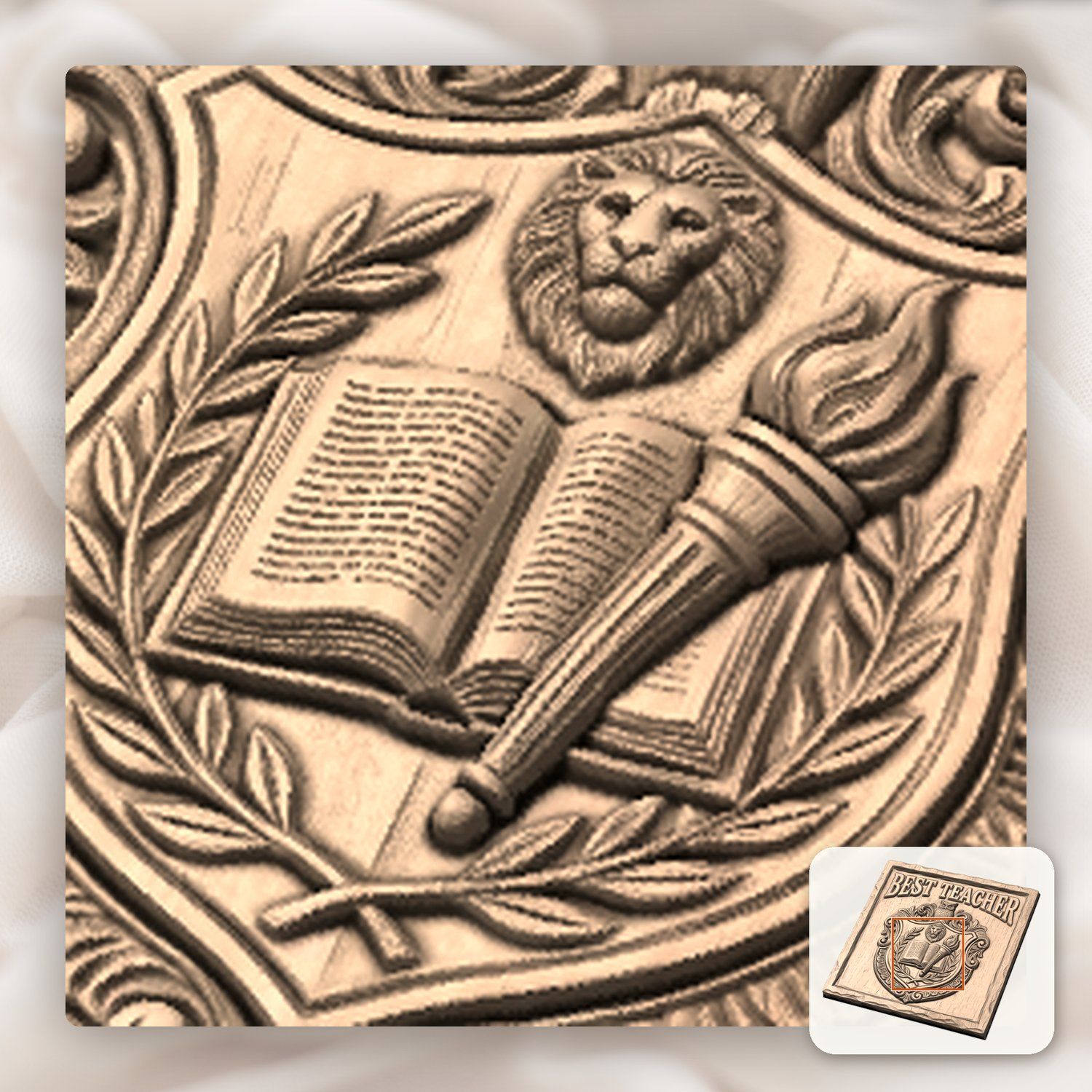 Academic Excellence Educator Gift CNC Relief STL bas-relief STL — view 9