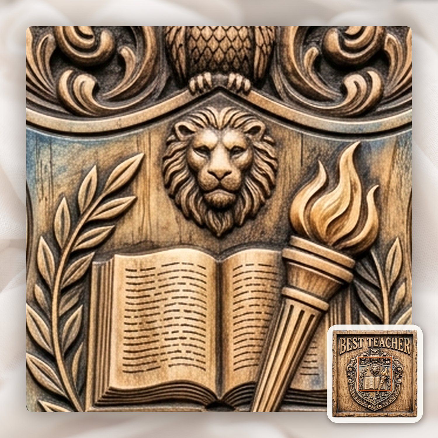 Academic Excellence Educator Gift CNC Relief STL bas-relief STL — view 11