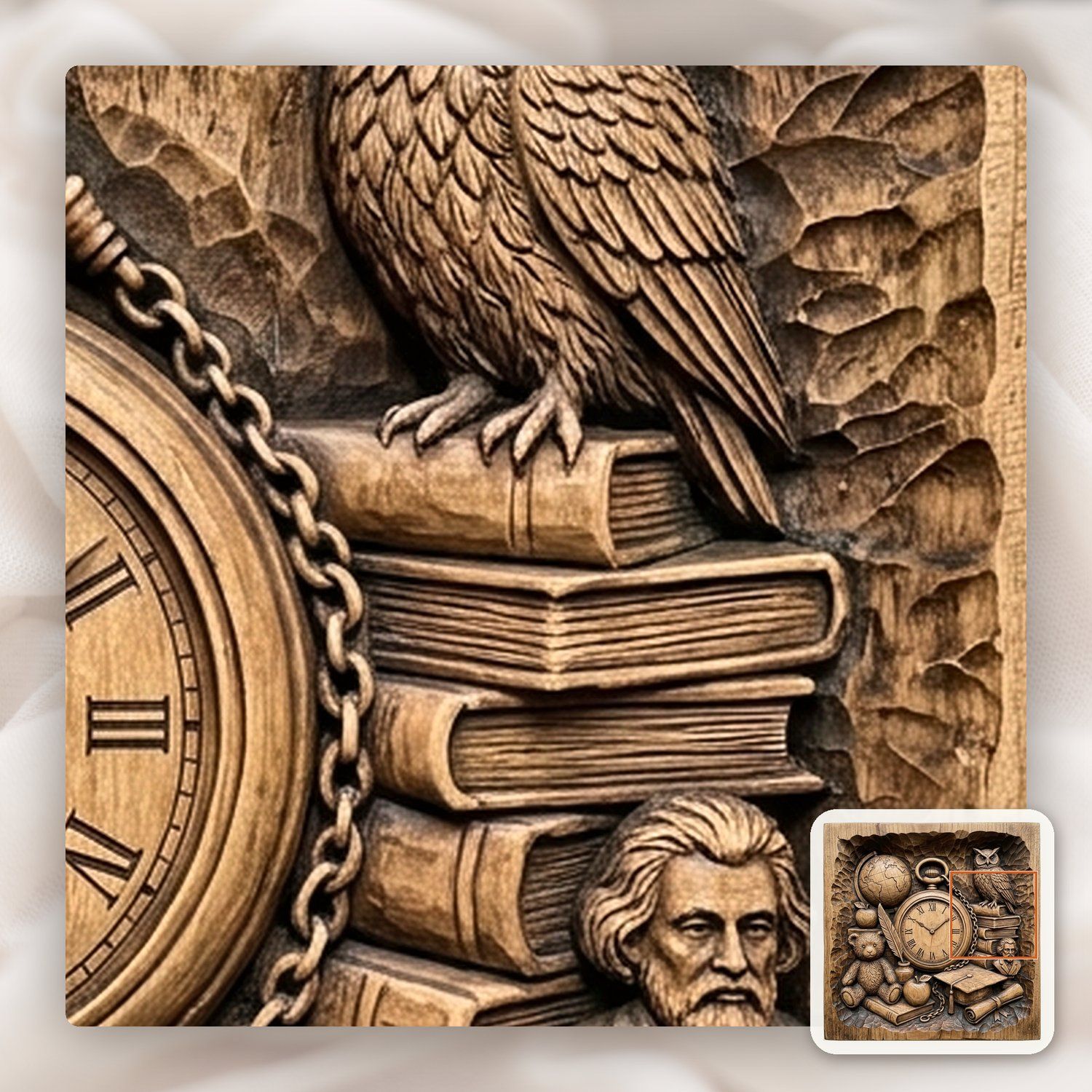 Academic Graduation Wisdom CNC Relief STL bas-relief STL — view 13