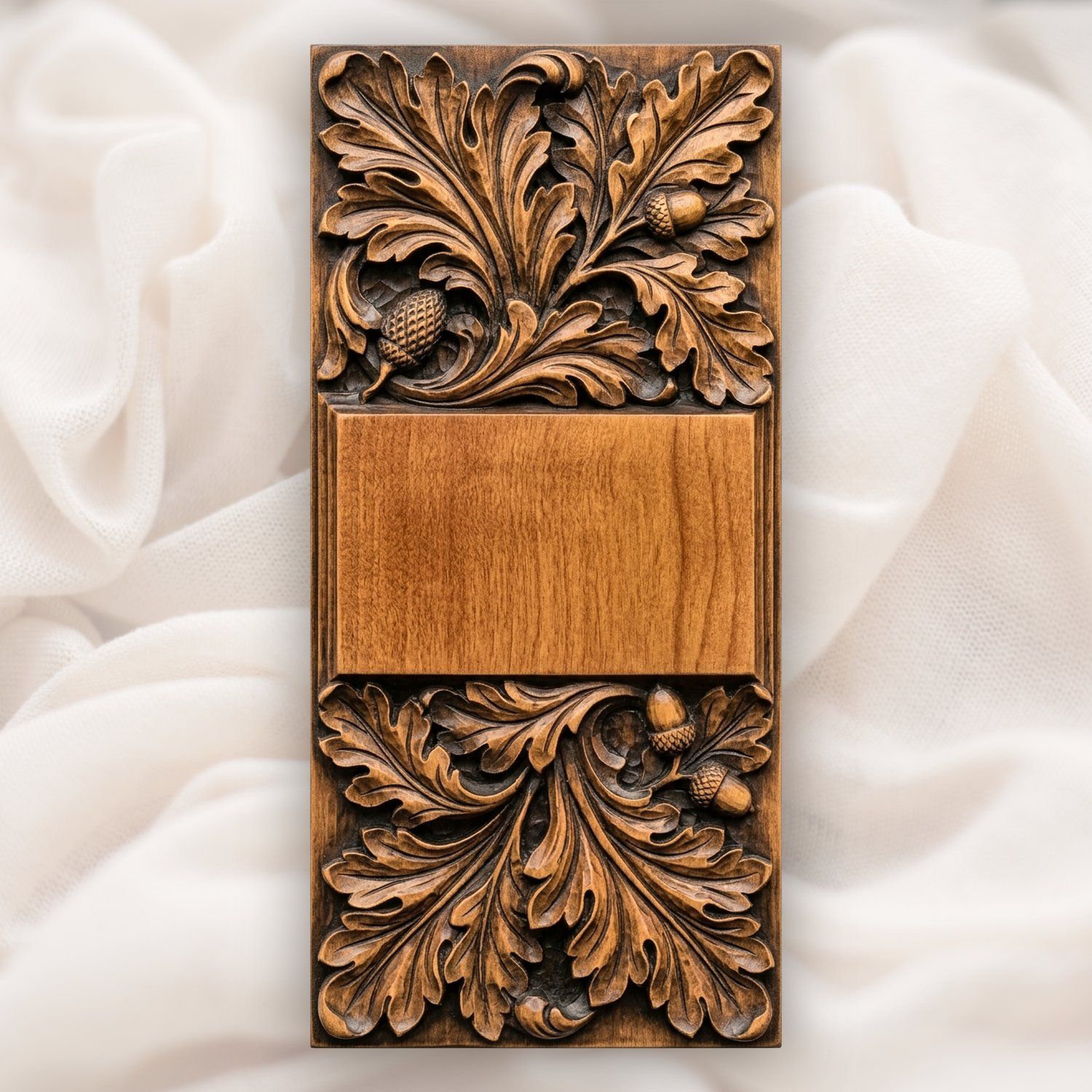 Acanthus Oak Leaf Doorbell Backing Plate CNC Relief STL bas-relief STL — view 9