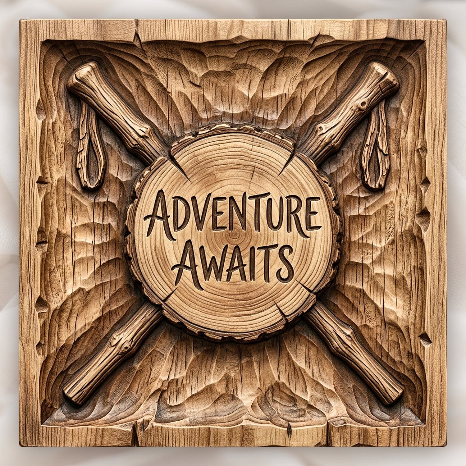 Adventure Awaits Hiking CNC Relief STL bas-relief STL design