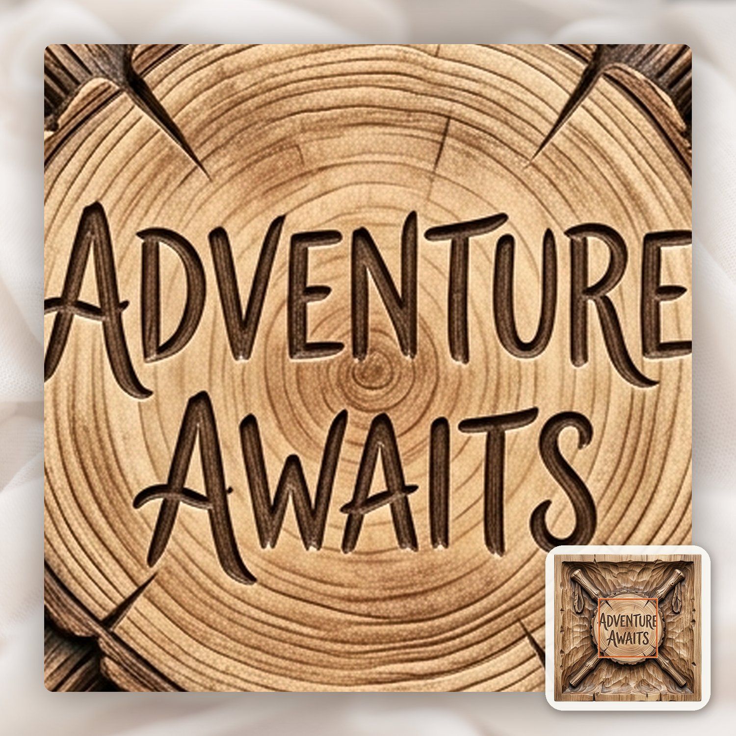Adventure Awaits Hiking CNC Relief STL bas-relief STL — view 11