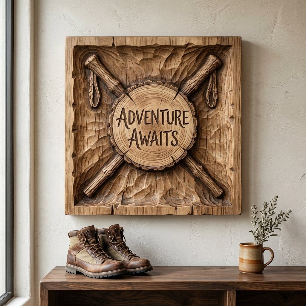Adventure Awaits Hiking CNC Relief STL bas-relief STL — view 13