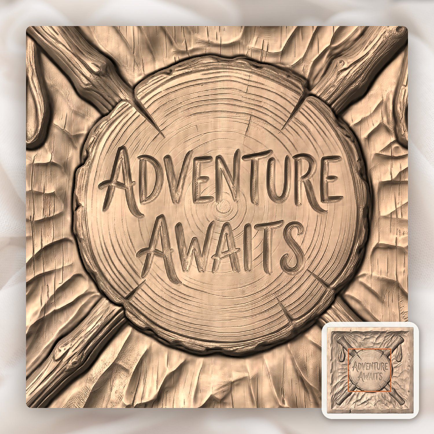 Adventure Awaits Hiking CNC Relief STL bas-relief STL — view 6