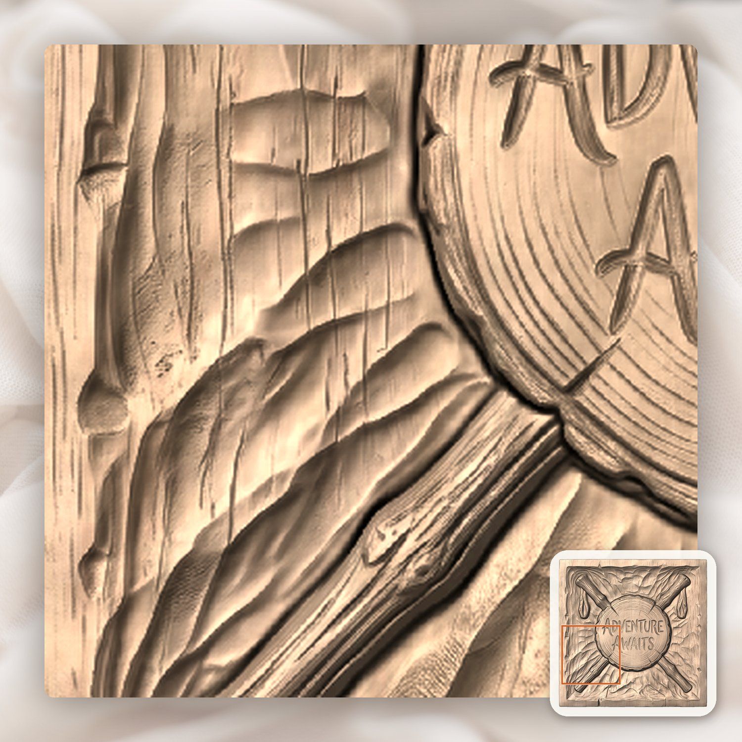 Adventure Awaits Hiking CNC Relief STL bas-relief STL — view 8