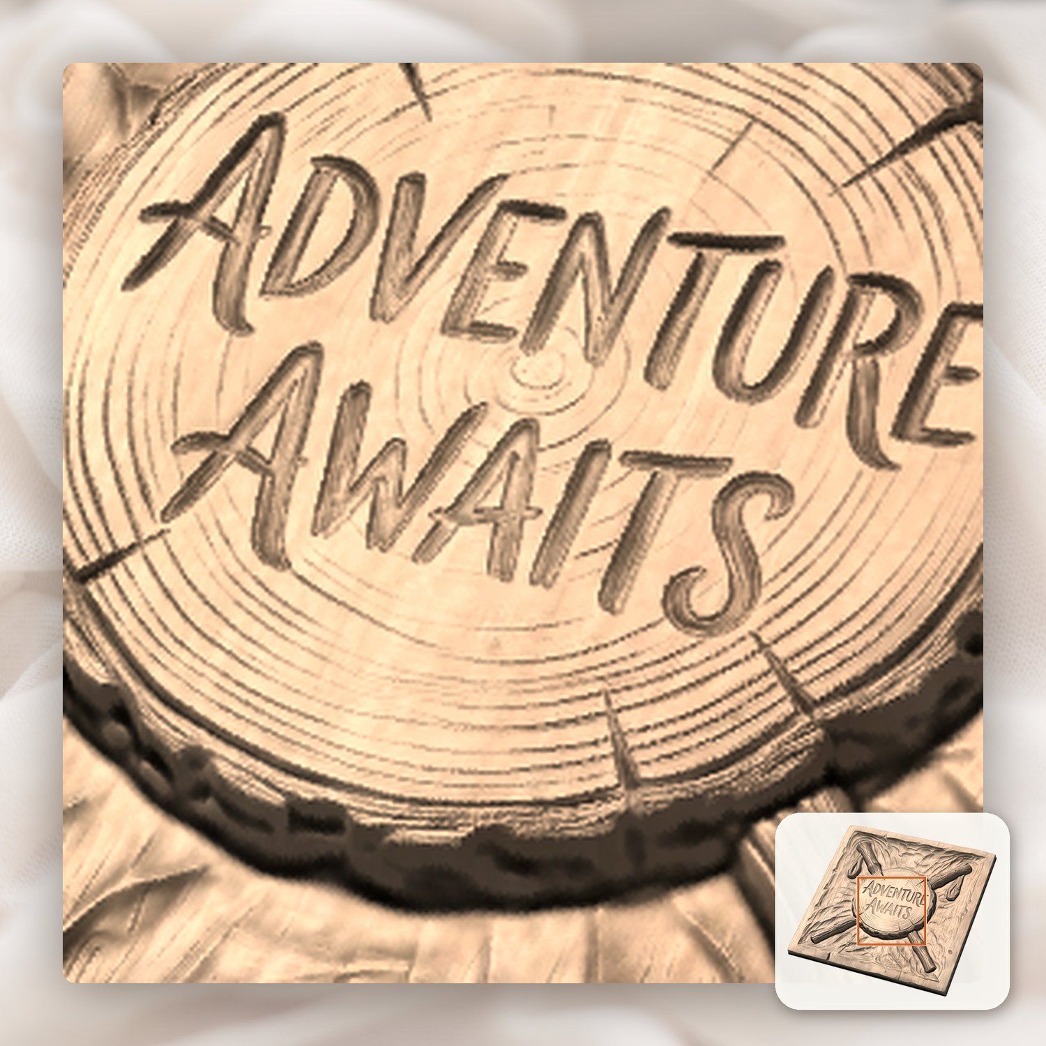 Adventure Awaits Hiking CNC Relief STL bas-relief STL — view 9