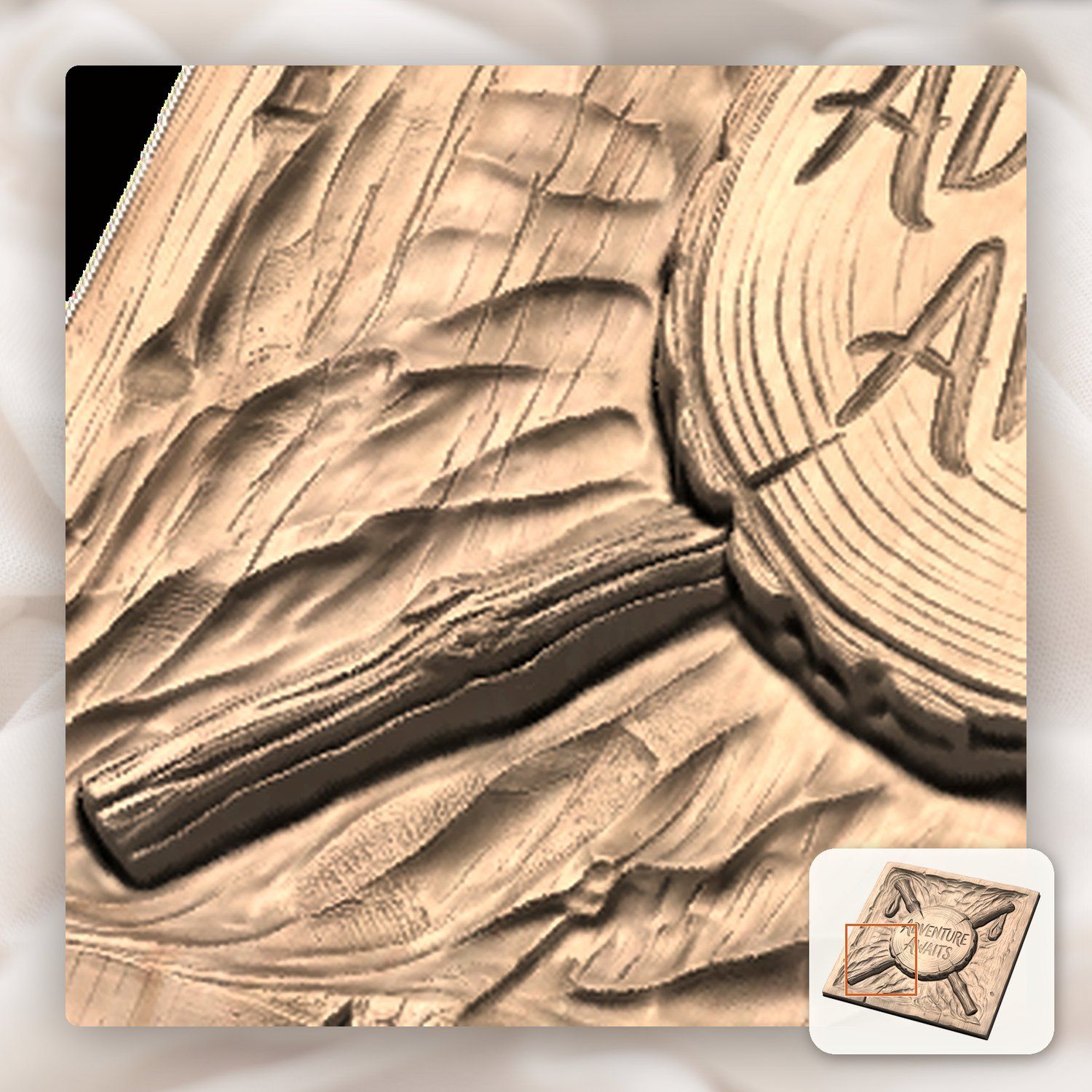 Adventure Awaits Hiking CNC Relief STL bas-relief STL — view 10