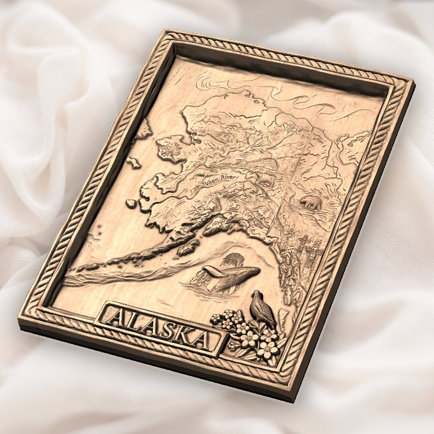 Alaska Map Wildlife Scene CNC Relief STL bas-relief STL — view 6
