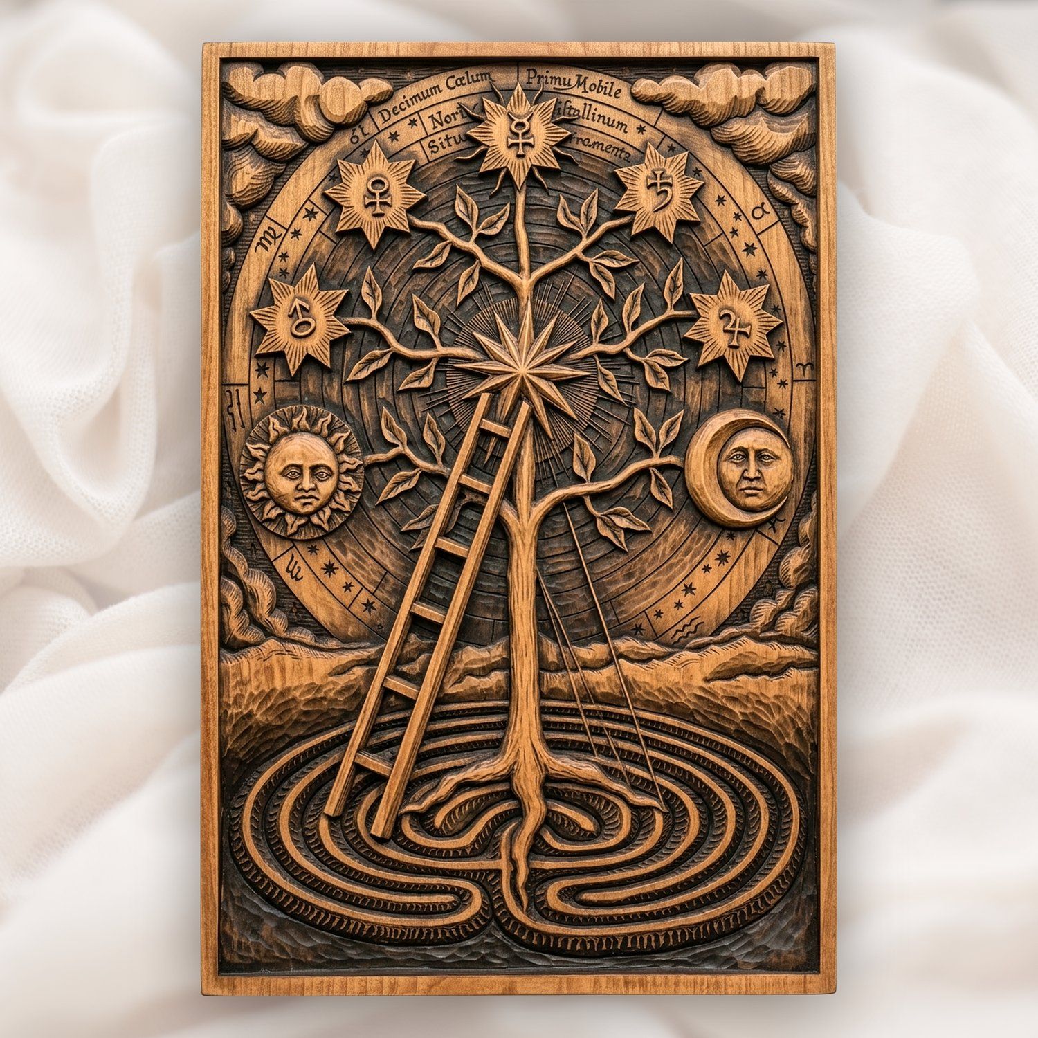 Alchemical Tree of Life CNC Relief STL bas-relief STL design