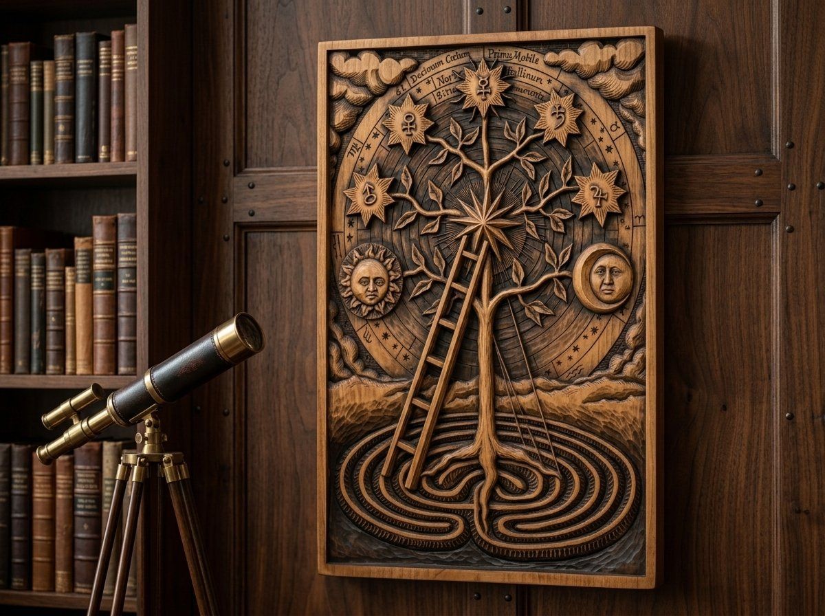 Alchemical Tree of Life CNC Relief STL bas-relief STL — view 14