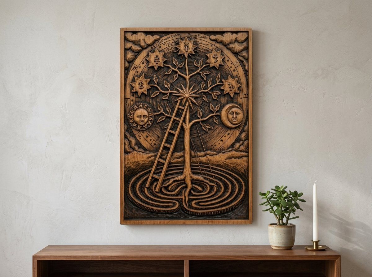 Alchemical Tree of Life CNC Relief STL bas-relief STL — view 15