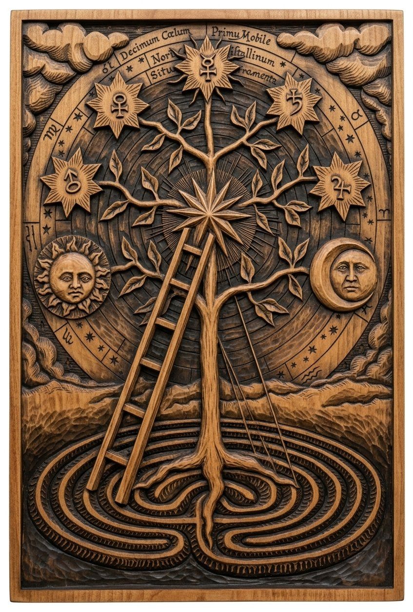 Alchemical Tree of Life CNC Relief STL bas-relief STL — view 4